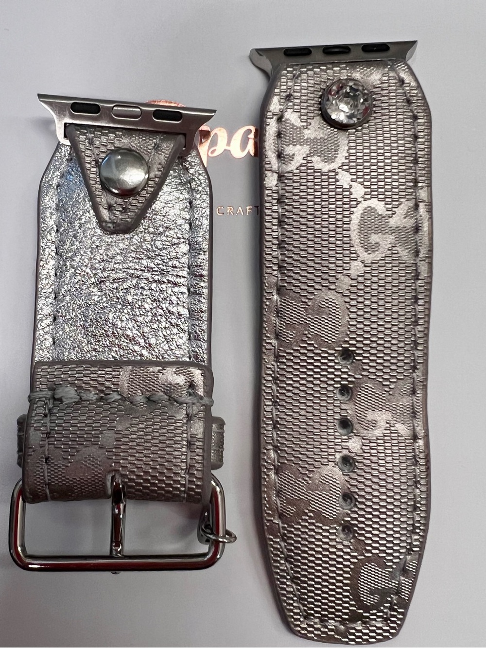 Spark*l band Silver Imprime  Watch band with Clear Crystal Accent - Picture 4 of 5